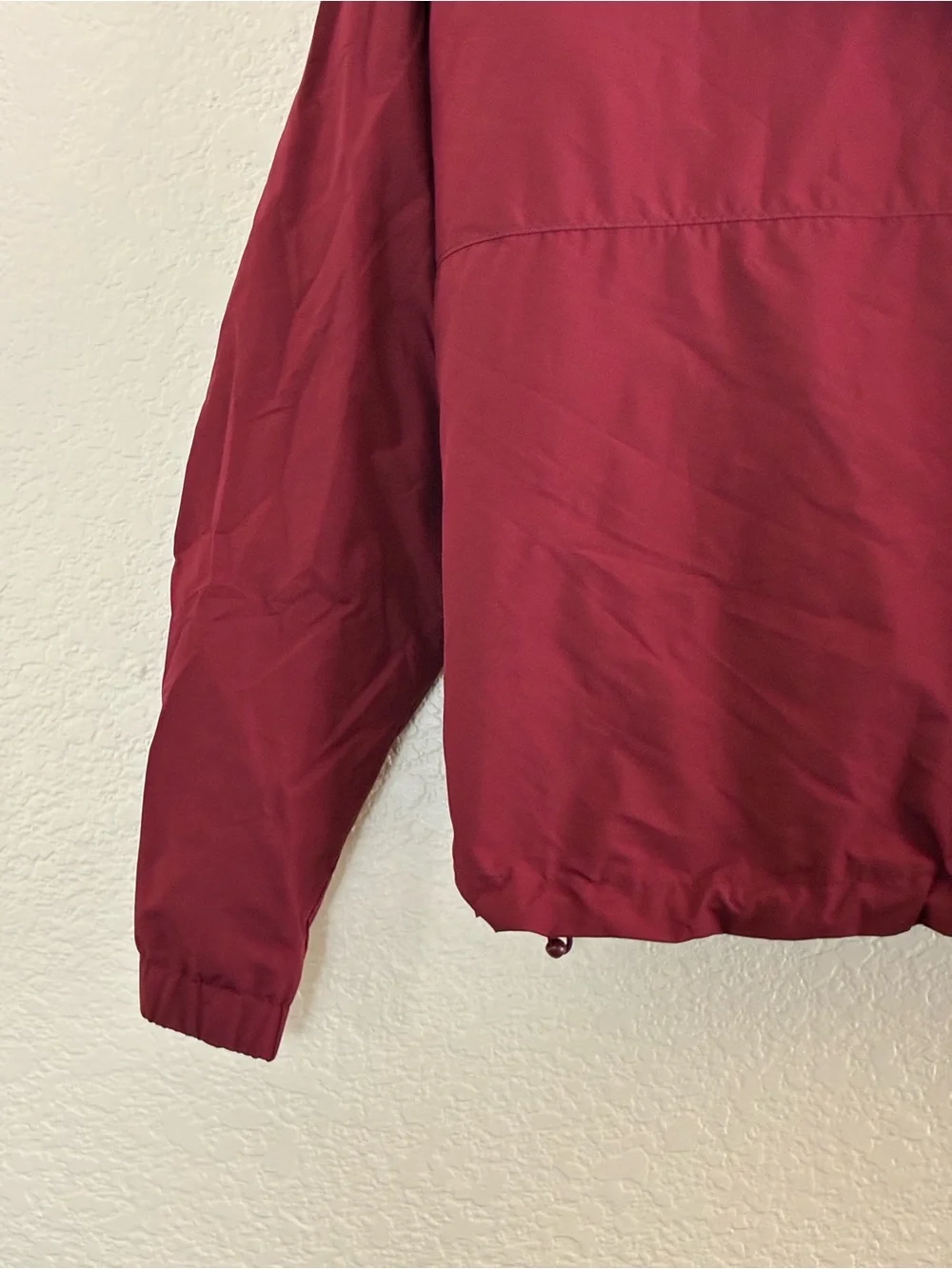 Athletic Works | Burgundy lightweight hooded zip front windbreaker jacket large